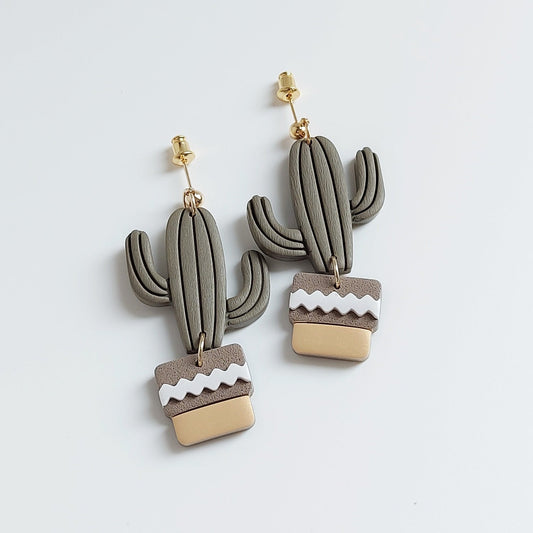 Cactus Plant Pot V.4 Earrings