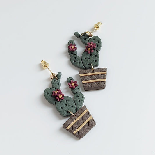 Cactus Plant Pot V.5 Earrings