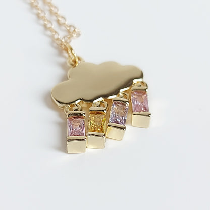 Cute Cloud and Colorful Drop Necklace