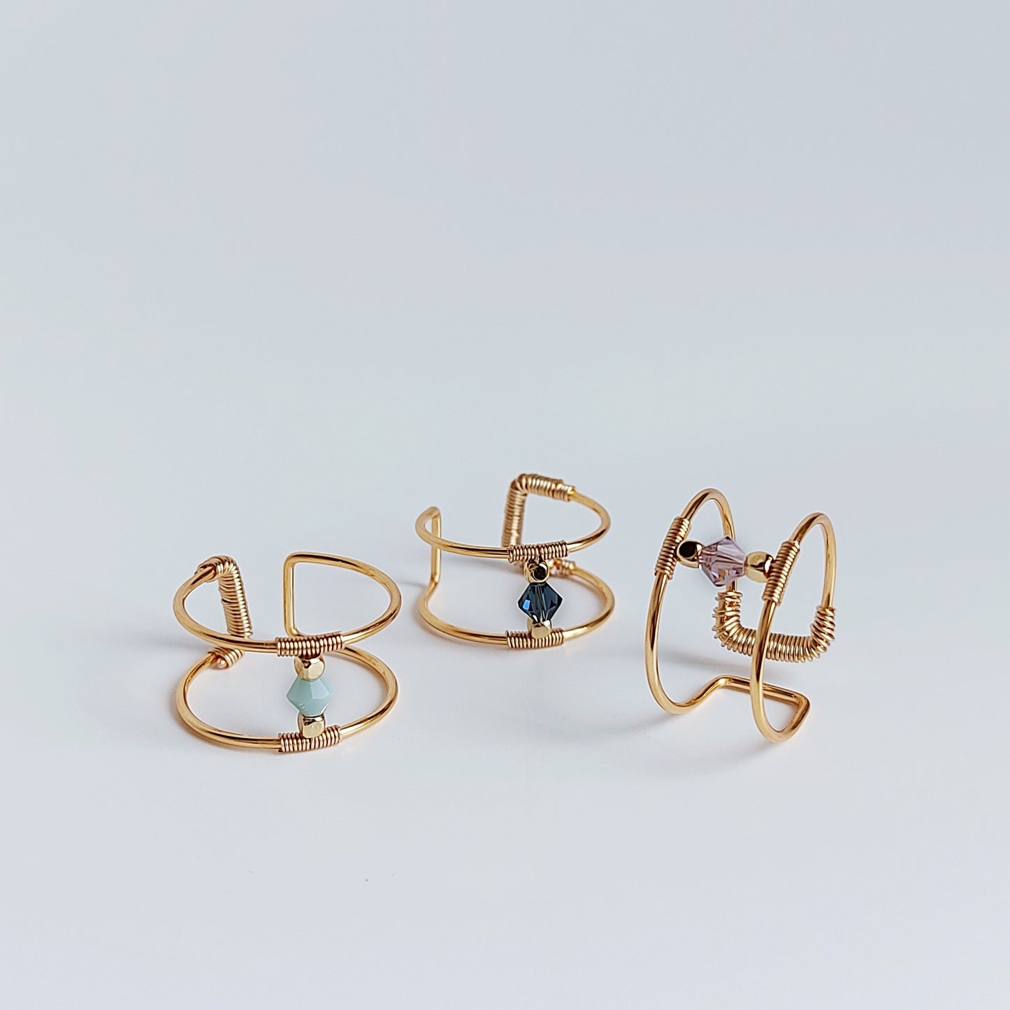 ✦ EDEN ✦ Swarovski Crystal Wire Rings