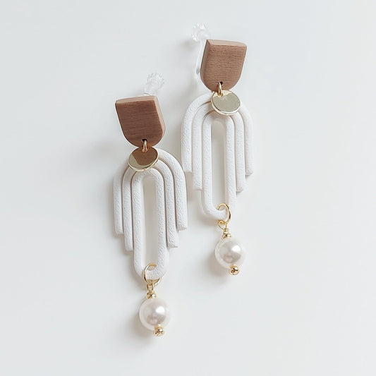 Whimsical Ivory Arch with Pearl Earrings