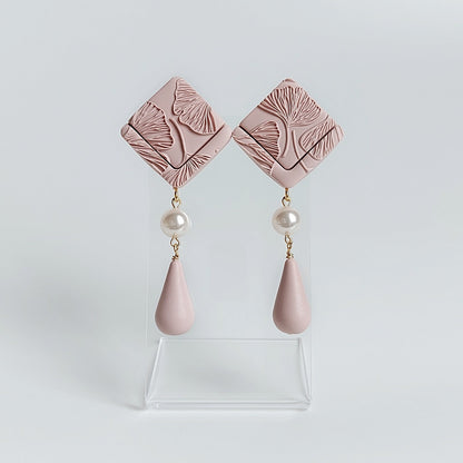 Blush Ginkgo Delight Dangle Earrings