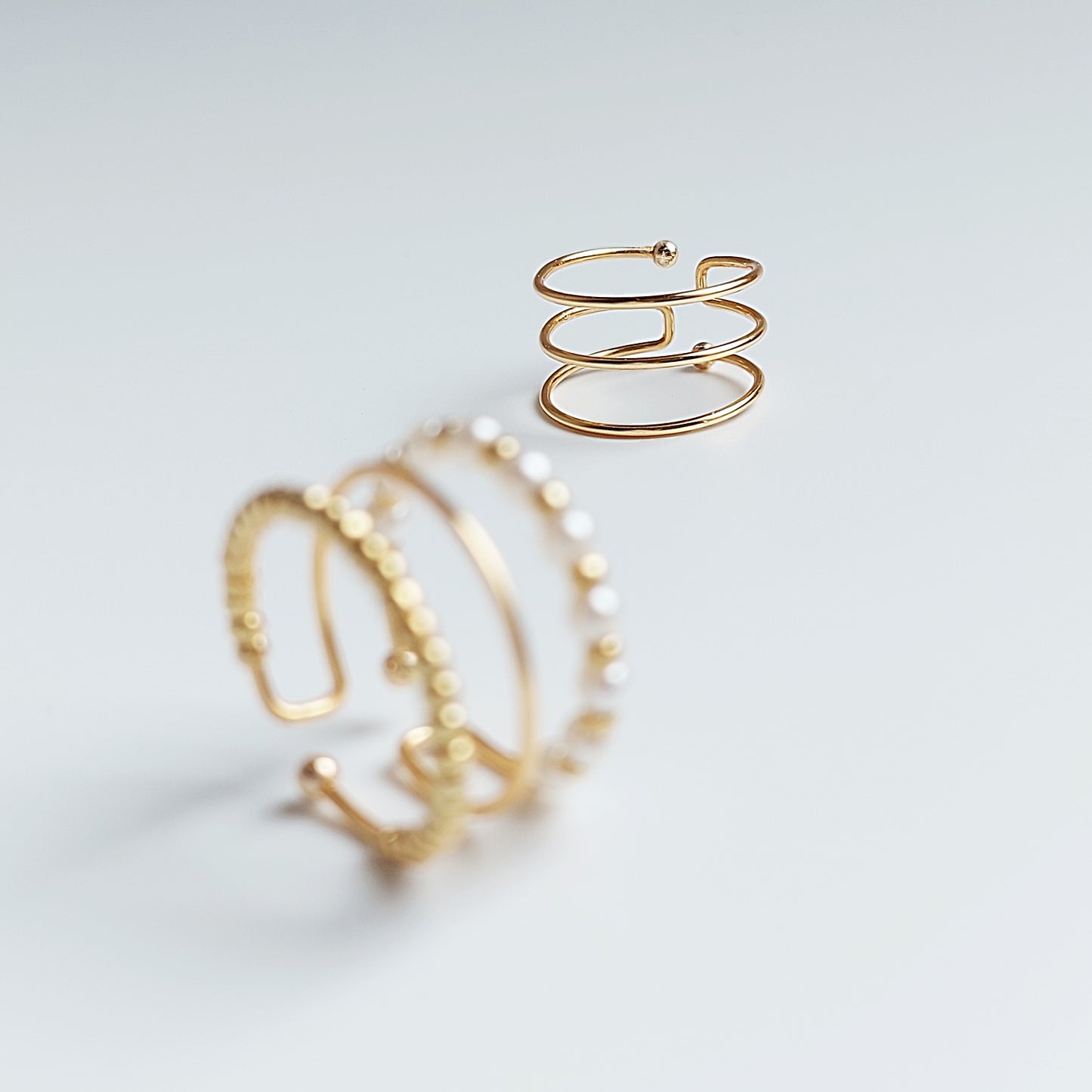 ✦ IVY ✦ Adjustable Wire Rings in Plain and Beaded